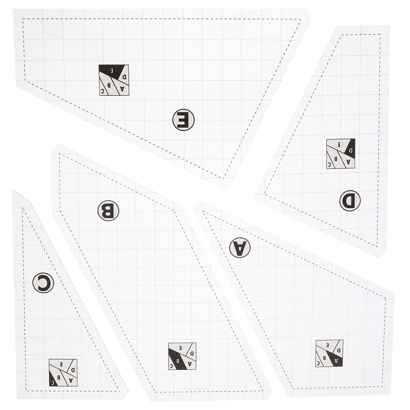 5Pcs Quilting Template Set Acr - Sewing Gauge Ruler 评论和价格