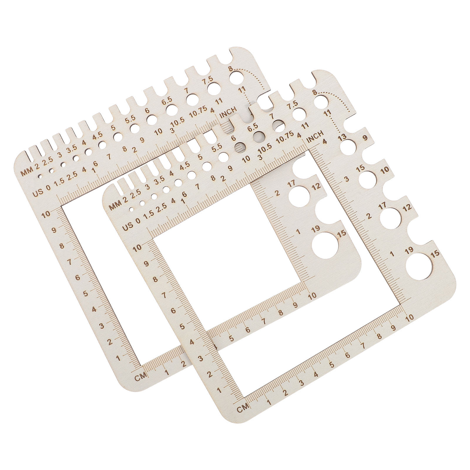 2Pcs Wooden Knitting Gauge Cro - Sewing Gauge Ruler 评论和价格