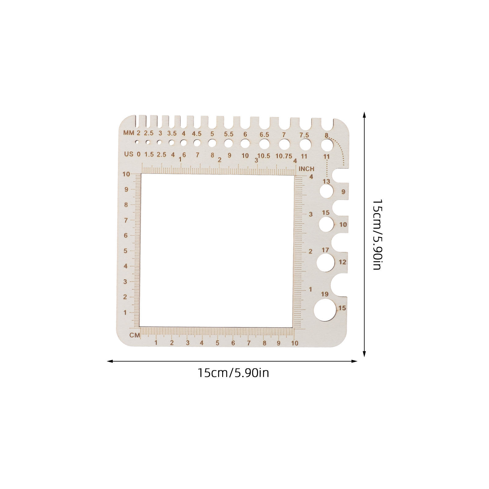 2Pcs Wooden Knitting Gauge Cro - Sewing Gauge Ruler 评论和价格